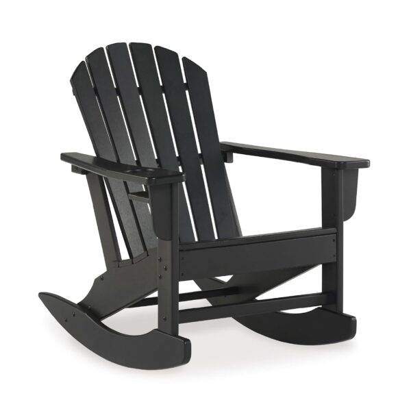 Mecedora Adirondack para Exteriores Ashley Sundown Treasure P008-827 HDPE Negro con Portavasos