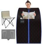 Sauna Infrarroja Portátil SereneLife AZSLISAU10BK.5 Negra 1050 Watts con Silla Plegable