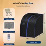 Sauna Infrarroja Portátil SereneLife AZSLISAU10BK.5 Negra 1050 Watts con Silla Plegable