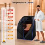 Sauna Infrarroja Portátil SereneLife AZSLISAU10BK.5 Negra 1050 Watts con Silla Plegable