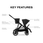 Cochecito modular Cybex Gazelle S 2 con más de 20 configuraciones reclinable ergonómico y arnés de 5 puntos