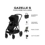 Cochecito modular Cybex Gazelle S 2 con más de 20 configuraciones reclinable ergonómico y arnés de 5 puntos