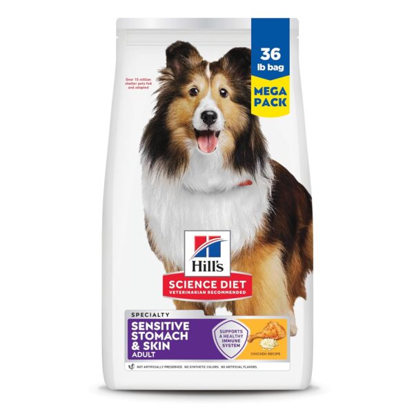 Alimento Seco para Perros Adultos Hill's Science Diet 605718 Estómago y Piel Sensibles Pollo Bolsa 36 Libras