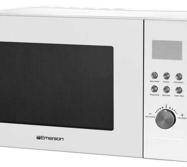 Emerson MW1101W Horno microondas para encimera con control de botón, pantalla LED de 1000 W, 10 niveles de potencia, 6 m