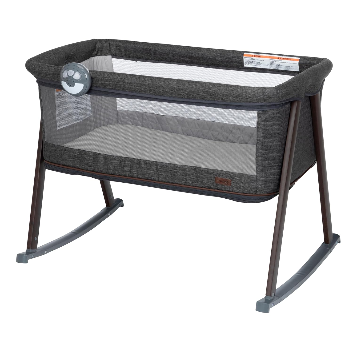 Moisés y patio de juegos Safety 1st BT093GZR convertible con modo mecedor y modo estacionario poliéster nuez ahumada for