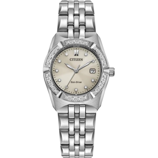 Reloj Citizen Corso EW2710-51X Eco-Drive Mujer Caja 28mm Acero Inoxidable Bisel con Acentos de Diamante Esfera Marrón Re