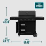 Parrilla de Gas Char-Broil Pro Series Amplifire 463281024 4 Quemadores con Gabinete y Quemador Lateral Negro