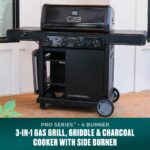 Parrilla de Gas Char-Broil Pro Series Amplifire 463281024 4 Quemadores con Gabinete y Quemador Lateral Negro