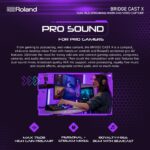 Mezclador dual para gaming Roland BRIDGE CAST X | Mezclador de doble bus para gaming y captura de video | Interfaz de st