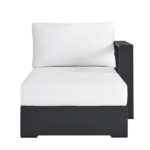 Tumbona Modway Tahoe de aluminio con recubrimiento en polvo gris y blanco orientada a la derecha EEI-6633-GRY-WHI