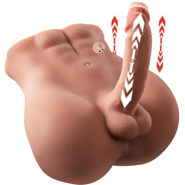 Muñeca sexual masculina AUSLOVE Modelo BBTTLL-FUC01 Torso 11.5 libras Marrón Material TPE con función telescópica automá