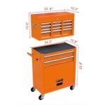 Entcook Caja de herramientas con ruedas de 8 cajones con cajones, cajas de herramientas portátiles de alta capacidad con