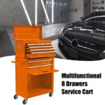 Entcook Caja de herramientas con ruedas de 8 cajones con cajones, cajas de herramientas portátiles de alta capacidad con