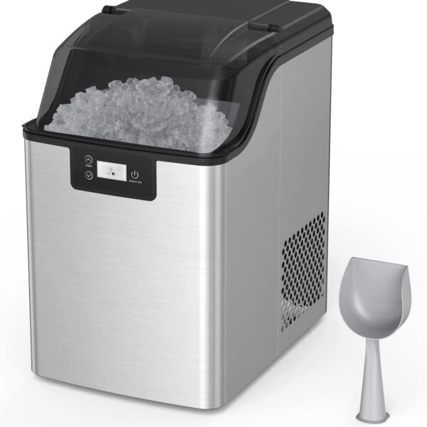 KIMORE Máquina de hielo de pepita, encimera de hielo de pepita, máquina de hielo con salida de 44 libras/24 horas, funci