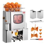 VEVOR Máquina exprimidora de jugo de naranja comercial, extractor de jugo automático de 120W, exprimidor de naranjas de