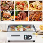 Parrilla eléctrica comercial de 22 pulgadas, parrilla eléctrica de encimera de 1600 W, placa de parrilla eléctrica antia