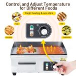 Parrilla eléctrica comercial de 22 pulgadas, parrilla eléctrica de encimera de 1600 W, placa de parrilla eléctrica antia