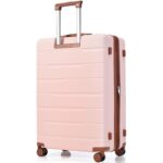 Set de Maletas EastVita YJJ-df-PBY_15K41PGK-15 3 Piezas ABS Rosado 20 24 28 Pulgadas Ampliable 25% Candado TSA