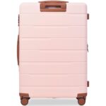 Set de Maletas EastVita YJJ-df-PBY_15K41PGK-15 3 Piezas ABS Rosado 20 24 28 Pulgadas Ampliable 25% Candado TSA