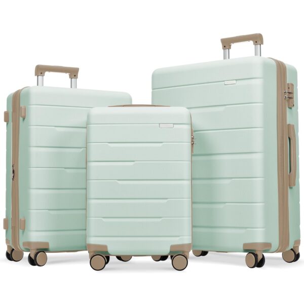 Juego de Maletas EastVita YJJ-df-PBY_15K40YJ1-19 3 Piezas ABS Gris Ampliables con Candado TSA y Ruedas Giratorias