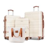 Juego de Equipaje EastVita 4 Piezas Carcasa Rígida ABS Expandible 20 24 28 Pulgadas con Bolsa de Viaje