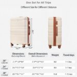 Juego de Equipaje EastVita 4 Piezas Carcasa Rígida ABS Expandible 20 24 28 Pulgadas con Bolsa de Viaje