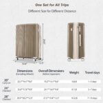 Set de Maletas EastVita Ligero 3 Piezas 28 24 20 Pulgadas Marrón Cerradura TSA