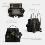 Mochila Coach Tabby CU076-B4BK de cuero acolchado negro para mujer