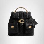 Mochila Coach Tabby CU076-B4BK de cuero acolchado negro para mujer