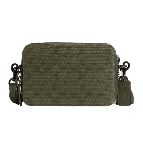 Bolsa Cruzada Coach Charter Crossbody 19 CU206 Cuero Jacquard Verde Militar Hombre