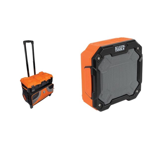 Bolsa de herramientas rodante Klein Tools 55473RTB Tradesman Pro Tool Master 250 libras con altavoz Bluetooth AEPJS3