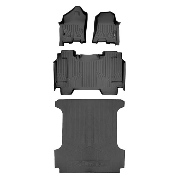 Set de Tapetes y Forro de Caja SMARTLINER SA0369 B0369 J0369-P Para Todo Clima Color Negro Compatible con Dodge Ram 1500