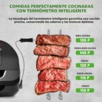 NutriChef Parrilla sin humo para interiores | Parrilla inteligente y freidora de aire con 7 funciones de cocción | Capac
