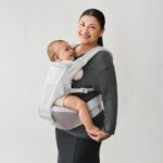 Portabebés Ergobaby Alta Asiento de Cadera 2 en 1 Malla Transpirable Gris Perla 4 a 48 Meses Hasta 25 Libras