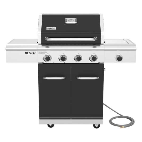 Parrilla de Gas Natural Nexgrill 730-0958HE 4 Quemadores con Quemador Lateral 627 Pulgadas Cuadradas 59000 BTU Color Neg