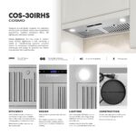 Lumin Collection 380 CFM - Campana extractora con canalización, LED, de 30 pulgadas