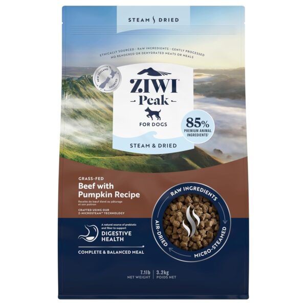 Alimento para Perros ZiwiPeak Vapor y Secado Carne de Res con Calabaza 7.1 Libras