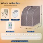 Sauna de Vapor Portátil SereneLife SLISAU60GRY.5 900W 122°F Temporizador 60 Minutos Gris