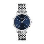 Reloj Tissot Everytime Unisex T1432101104100 Caja de Acero Inoxidable 316L 34mm Esfera Azul Correa Gris