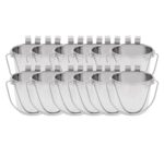 Cubo Fuzzy Puppy Pet Products FSP-1-12PK Acero Inoxidable Cara Plana con Ganchos Dobles 1 Cuarto de Galón Paquete de 12
