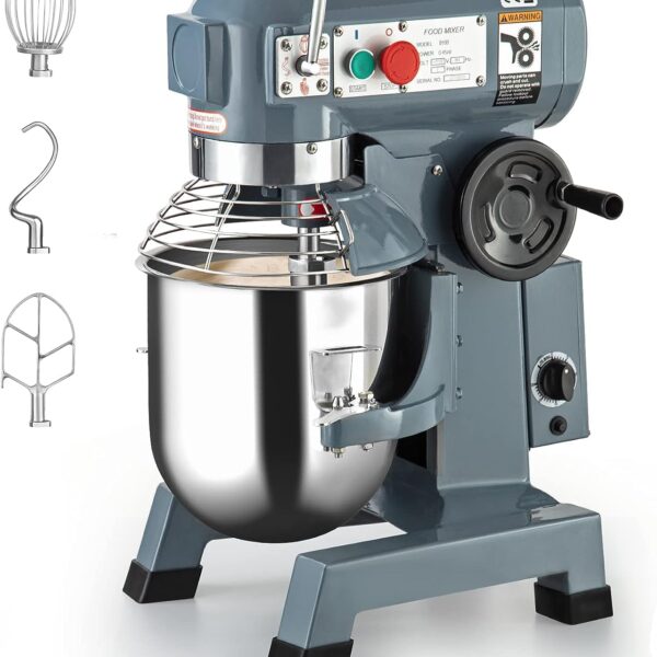 Mezclador comercial de alimentos 30QT 1250W 220V 3 velocidades ajustables, mezclador de pie amasadora de masa con tazón