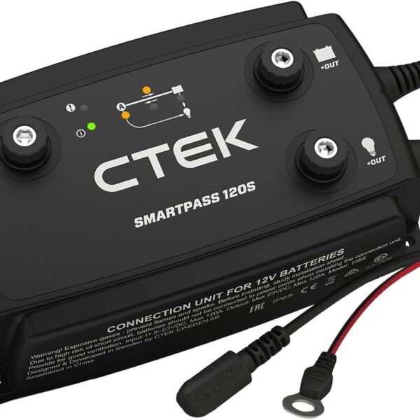 Administrador de Energía CTEK SmartPass 120S Modelo 40-678 120A con Kit de Instalación Color Negro