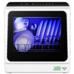 EUHOMY Lavavajillas de encimera portátil con 6 programas, tanque de agua incorporado de 5 litros para apartamentos y cas