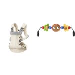 Funda de Malla 3D para Portabebés BabyBjorn Crema con Juguete de Madera para Gorila Ojos Saltones