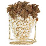 Bolso Cruzado Mary Frances BAG 23-134 Grapes Galore Bordado con Cuentas Marfil y Soporte para Teléfono