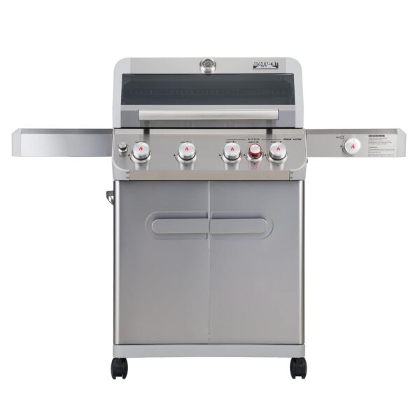 Parrilla de Gas Monument Grills Mesa415BZ Acero Inoxidable 4 Quemadores mas 1 Lateral 62000 BTU 630 Pulgadas Cuadradas
