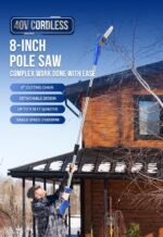 Sierra de Poste Inalámbrica WILD BADGER POWER PSA40US 40V 8 Pulgadas con Eje de Extensión de Aluminio y Batería 2.0Ah