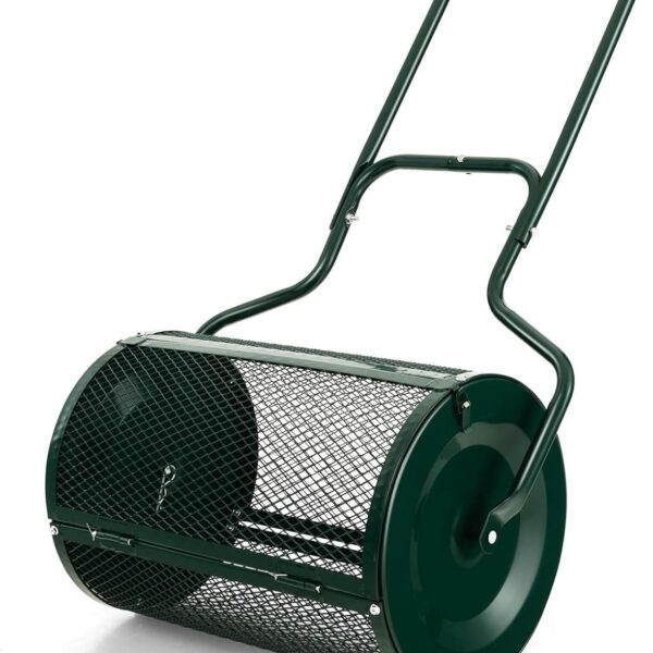 Esparcidor de Compost Julimoon JM-4123-GT 24 Pulgadas 2.7 Pies Cúbicos Malla Metálica Mango en Forma de U