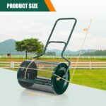 Esparcidor de Compost Julimoon JM-4123-GT 24 Pulgadas 2.7 Pies Cúbicos Malla Metálica Mango en Forma de U
