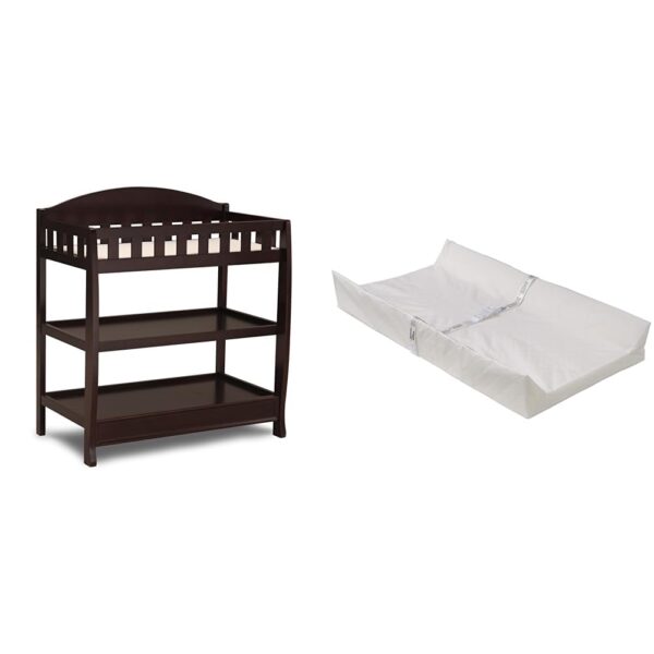Cambiador Infantil Delta Children con Almohadilla Contorneada de Espuma Chocolate Oscuro y Funda Impermeable